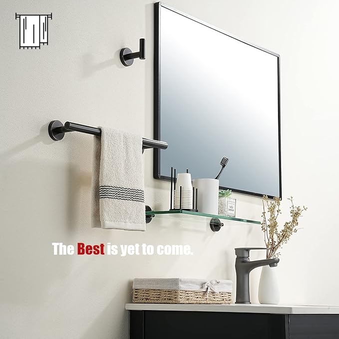 JQK Oil Rubbed Bronze Towel Bar, 15 Inch 304 Stainless Steel Thicken 0.8mm Towel Rack Bathroom, Towel Holder Wall Mount, Useable Length 12 Inch, TB110L12-ORB