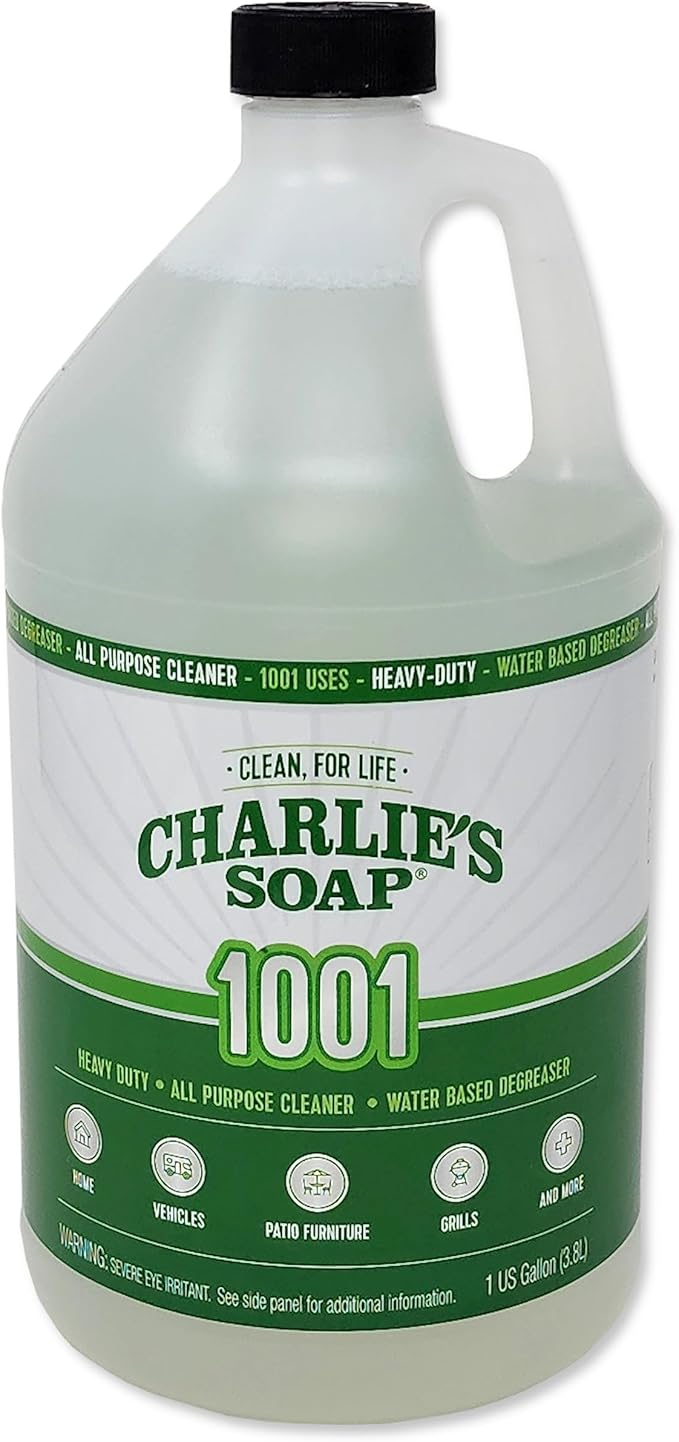 Charlie's Soap 1001 Cleaner - Heavy Duty Biodegradable Concentrated All Purpose Water Based Degreaser (1 Gallon, 1 Pack) - Safe Residential, Commercial, & Janitorial Cleaner