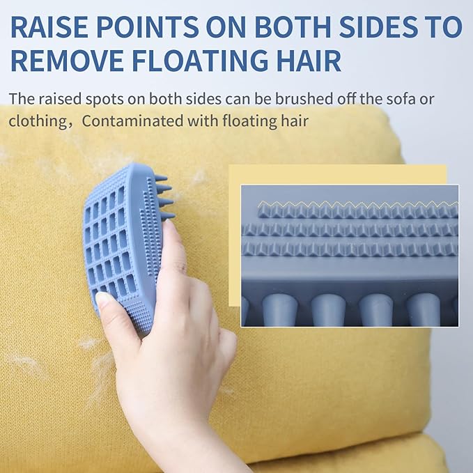 Dog Grooming Brush Pet Shampoo Bath Rubber Bristles Soothing Massage Curry Comb for Doggy Long & Short Hair Dog Scrubber Professional Quality Dog Wash Brush