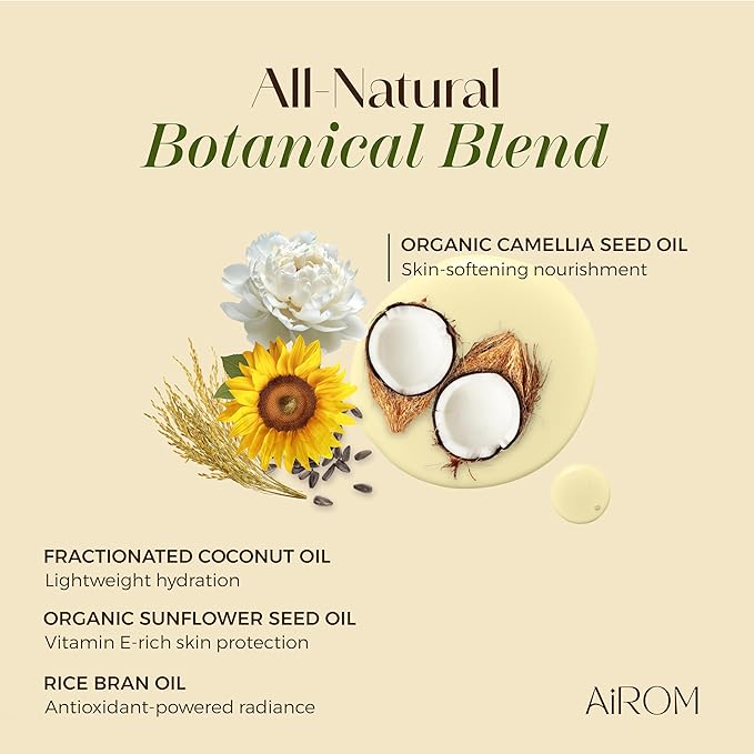 AiROM Mango & Coconut Massage Oil for Massage Therapy – Tropical Bliss - Scented Body Oil for Women – Hypoallergenic, Relaxing Aromatherapy, Non-Greasy, Nut-Free - 6.4 fl oz