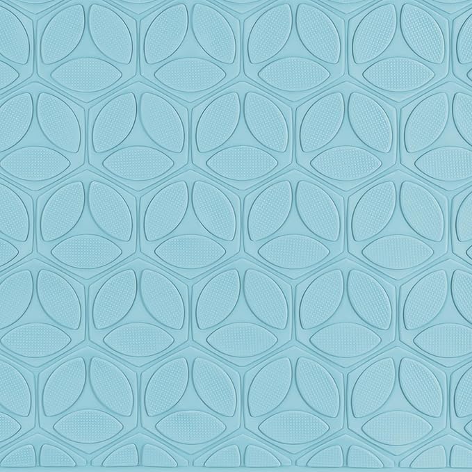 WRISIN Bathtub Mat Non Slip with Suction Cups - 100% Rubber Bathroom Mat Textured for Bath Tub Shower Safety - Soft on Touch - BPA/PVC Free - Pet Dog Bath Mat - Machine Washable - 16 × 28 Inch（Blue）