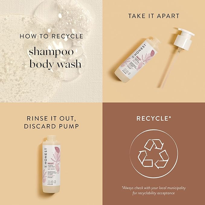 The Honest Company 2-in-1 Cleansing Shampoo Body Wash Gentle for Baby Naturally Derived Tear-free Hypoallergenic Sweet Almond Nourish 10 fl oz