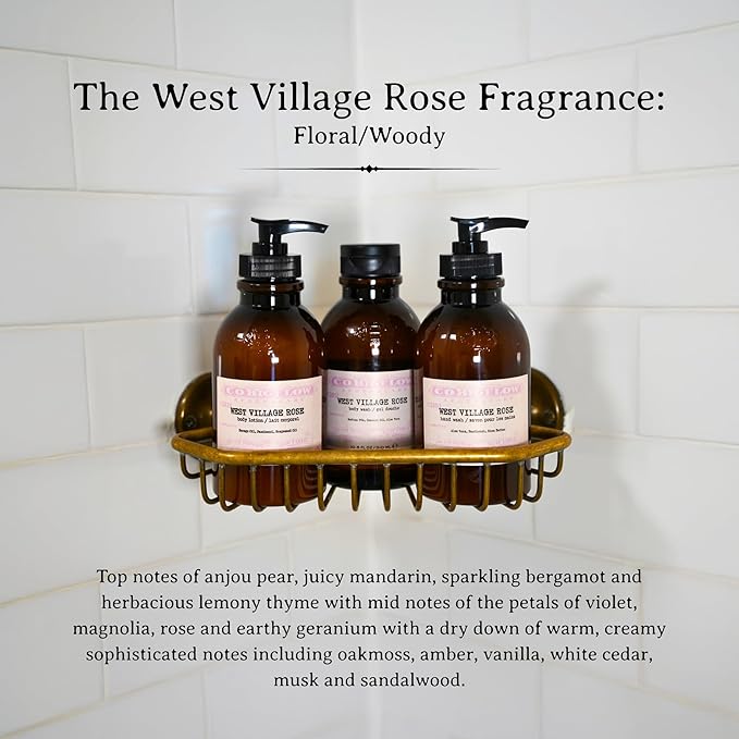 C.O. Bigelow West Village Rose Hand Wash, Iconic Collection Liquid Hand Soap with Shea Butter, Glycerin, Aloe Vera, 10.5 Fl Oz