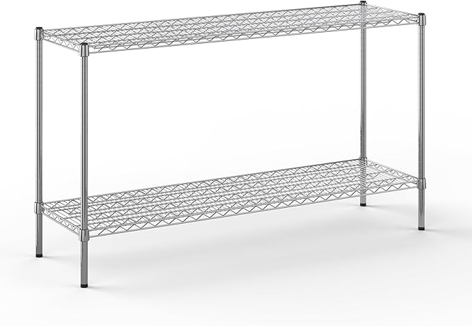 18" Deep x 60" Wide x 34" Height Wire Shelving Kit | 2-Tier | NSF Commercial Storage Rack Unit