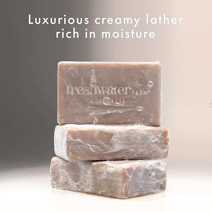 Freshwater Farm Australia Soothing Castile Natural Body Bar/Soap Bar for Women/Men- Manuka Honey + Vanilla Bean. Bar Soap/Body Soap With Organic Shea Butter For Dry, Sensitive Skin - 7 oz x 8 pack