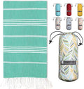 BAY LAUREL Turkish Beach Towel with Travel Bag 39 x 71 Quick Dry Sand Free Lightweight Large Oversized Towels Light