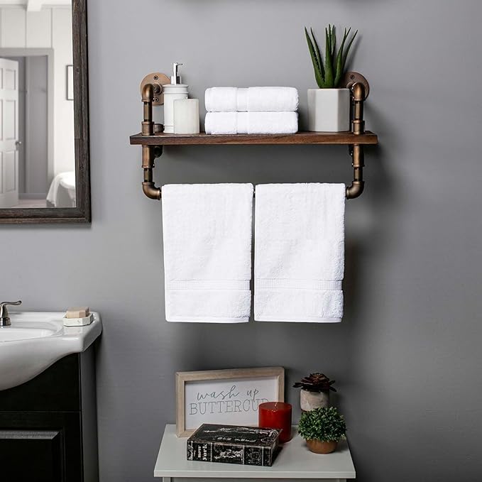 Superior Egyptian Cotton Pile Hand Towel Set of 4, Ultra Soft Luxury Towels, Thick Plush Essentials, Absorbent Heavyweight, Guest Bath, Hotel, Spa, Home Bathroom, Shower Basics, White