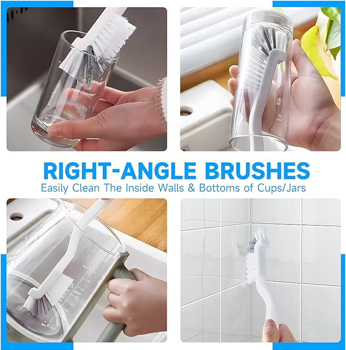 14Pcs Crevice Cleaning Brush Set, V Shape Grout Cleaner Brush for Deep Cleaning Gap, Hard Bristle Scrub Brushes Tools, Cleaning Supplies for Household Use, Bathroom, Kitchen, Toilet, Window