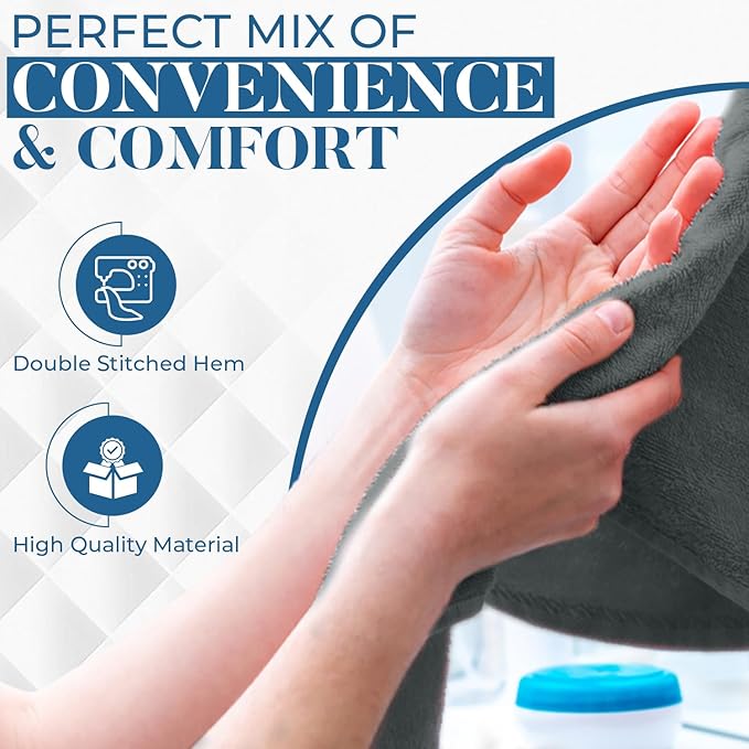 DAN RIVER 6-Pack Premium Hand Towels (16x28 Inches) - 100% Cotton, Ultra Soft, Lightweight, Highly Absorbent Towels for Bathroom, Spa, Gym, Salon, Hotel, and Travel - 550 GSM – Gray