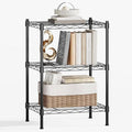 3-Tier Heavy Duty Wire Shelving Unit with Lockable Wheels, Metal Storage Rack for Garage, Pantry, Kitchen & Living Room, 39.4" H × 36.9" L × 18.6" D