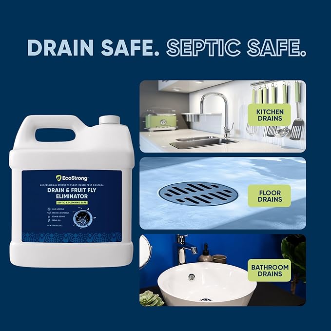 Fruit Fly Drain Treatment | Drain Fly Eliminator | Eliminates Gnats, Sewer Flies and More - Works in All Drains - 256 Fl Oz