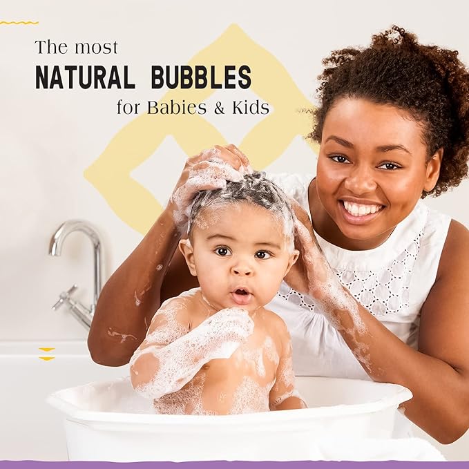 Alaffia Babies and Kids Bubble Bath, Gentle Baby Essentials for Delicate Skin, Cleansing & Calming Bubbles, Plant Based Formula, Vegan, Lemon Lavender (2 Pack - 32 Fl Oz Ea)