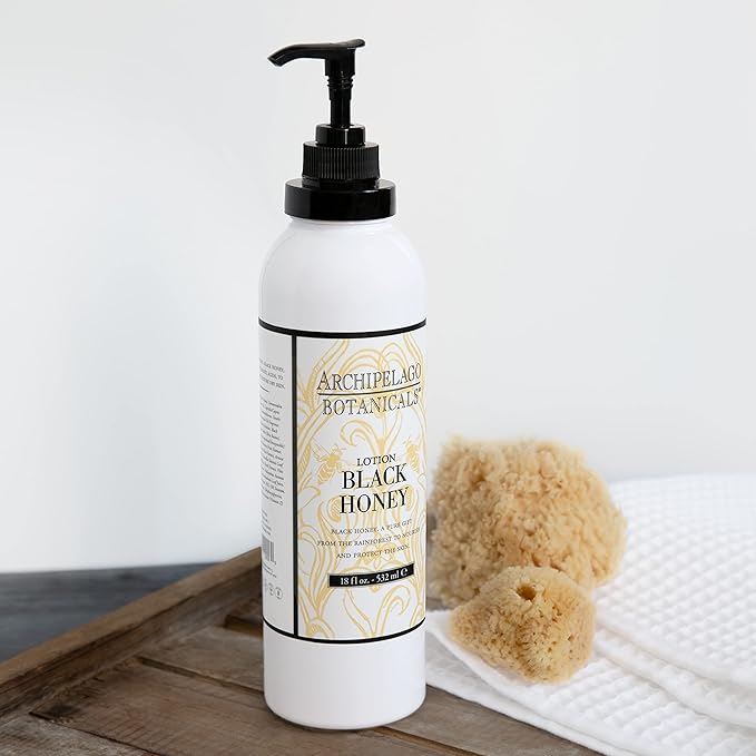 Archipelago Botanicals Black Honey Lotion, Hydrating Body Lotion for Dry Skin, Nourished and Healthy Skin Care, Paraben-Free, Phthalate-Free, 18 oz