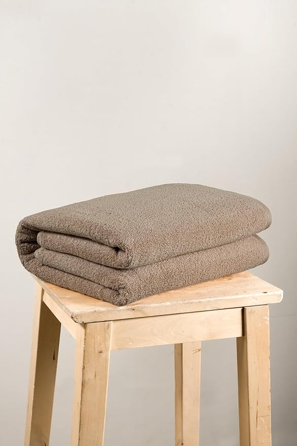SALBAKOS 100% Turkish Cotton Towels (Taupe, Jumbo Bath Sheet)