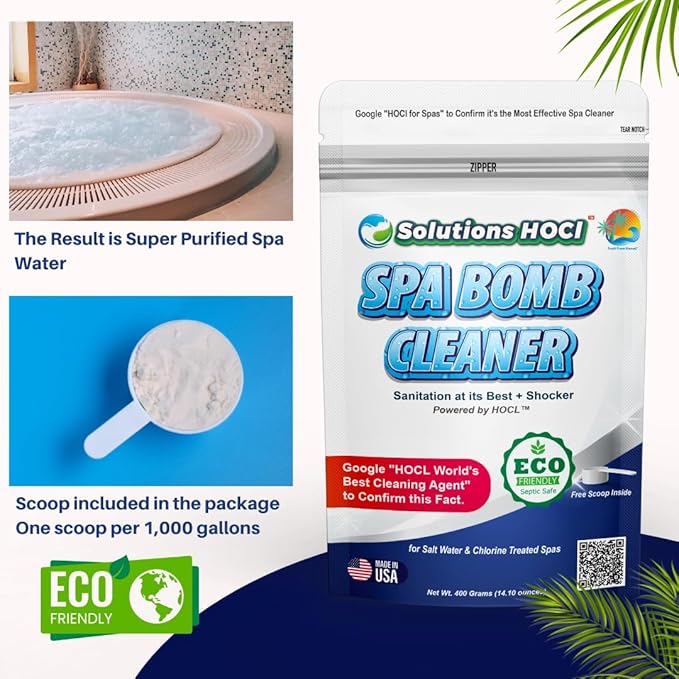 Spa, Hot Tub, Bathtubs & Whirlpools Cleaner - Spa Surface Cleaner Bomb - Super Cleans Your Spa - 400 Grams Pack, SB 400G