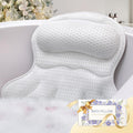 Bath Pillow Luxury Bathtub Pillow, Extra Soft & Comfortable Bath Pillows for Tub Head Neck and Back Support, with 4D Air Mesh Cushions & Non-Slip Suction Cups - Bath Accessories Spa Gifts for Women