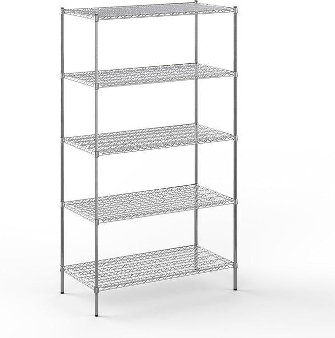 24" Deep x 48" Wide x 86" Height Wire Shelving Kit | 5-Tier | NSF Commercial Storage Rack Unit