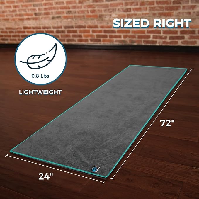 Youphoria Yoga Microfiber Non-Slip Towel - Hot Yoga Mat Towel for Enhanced Grip and Sweat Absorption