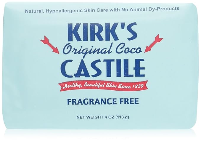 Kirk's Coco Castile Soap, Fragrance Free (Pack of 5)