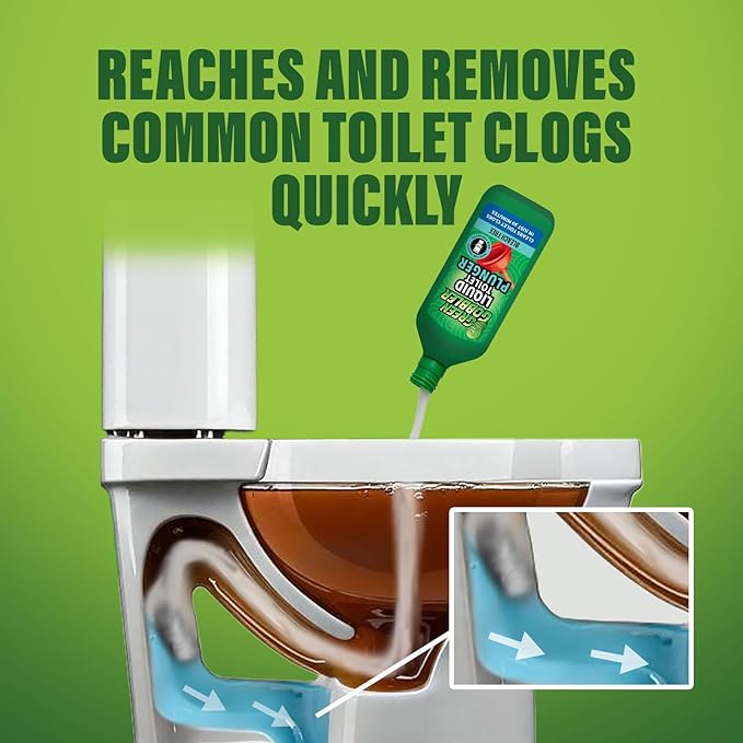 Green Gobbler Liquid Toilet Plunger | Clog Remover | Safe for Toilets and Septic | 2 Pack