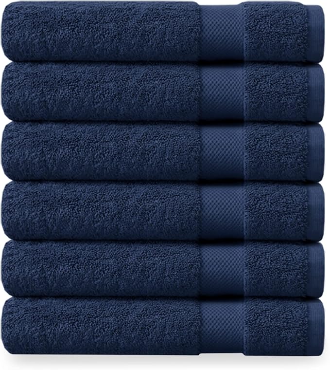 Delara Organic Cotton Luxuriously Plush Washcloths Pack of 6 | GOTS & Oeko-TEX Certified | Premium Quality Face Towels | Feather Touch Technology|650 GSM Long Staple|Soft, Quick Dry & Ultra-Absorbent