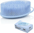 Exfoliating Body Scrubber Silicone - Textured Back Scrubber Shower Brush - Avilana Bath Loofah Alternative Dual Sided - Gentle Smoothing Body Wash Tool Rough Skin - Gift Women Men