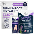 Lavender Foot Soak & Callus Remover Gel Kit - Extra Strength Callus Remover Gel for Feet, Remove Calluses with Epsom Salts, Dry Cracked Heels & Foot Odor, at Home Pedicure - Foot Care for Tired Feet