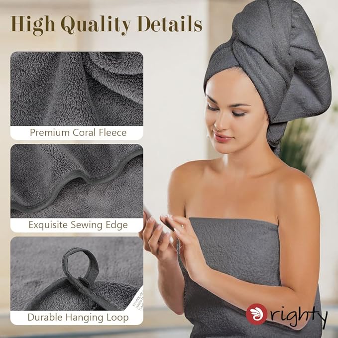 Orighty Bath Towels Pack of 4(27’’ x 54’’) - Soft Feel Bath Towel Sets, Highly Absorbent Microfiber Towels for Body, Quick Drying, Microfiber Towel for Sport, Yoga, SPA, Fitness - Grey