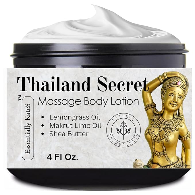 Thailand Secret Specialty Body Lotion 4 Fl Oz - Infused with Makrut Lime Leaf, Lemongrass Oil, Rosemary Oil and Shea Butter - Calming, Relaxing, and Hydrating (4 Fl Oz, Makrut Lime + Lemongrass)