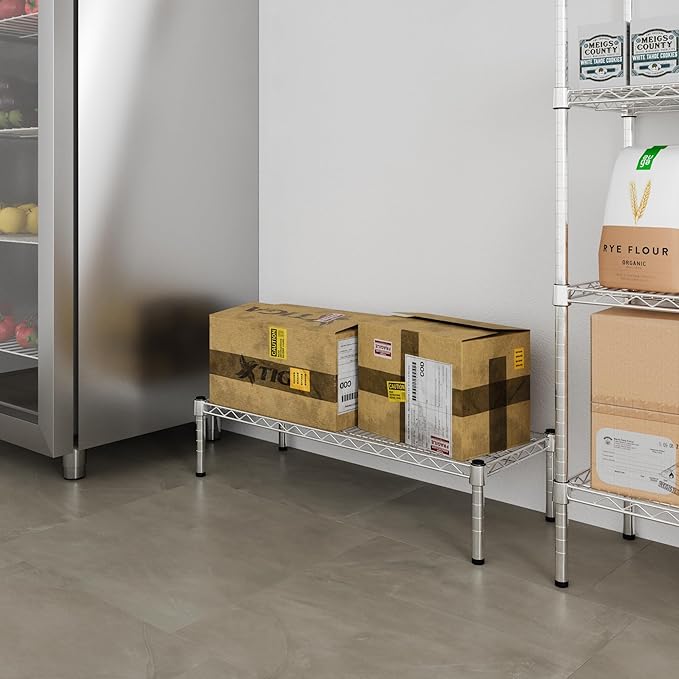 14" Deep x 36" Wide x 8" Height 1-Tier Wire Shelving Kit | NSF Commercial Storage Rack Unit