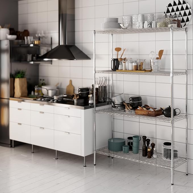 18" Deep x 48" Wide x 74" Height Wire Shelving Kit | 4-Tier | NSF Commercial Storage Rack Unit