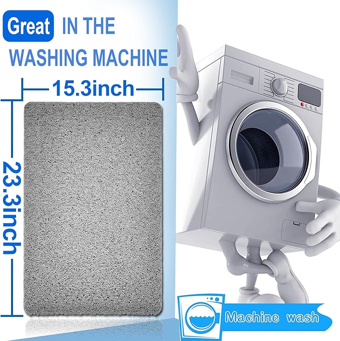 Shower Mats Non Slip for Elderly, 16x24’Lager Loofah Shower Mat, Loofah Bath Mats for Shower for Elderly-Grey