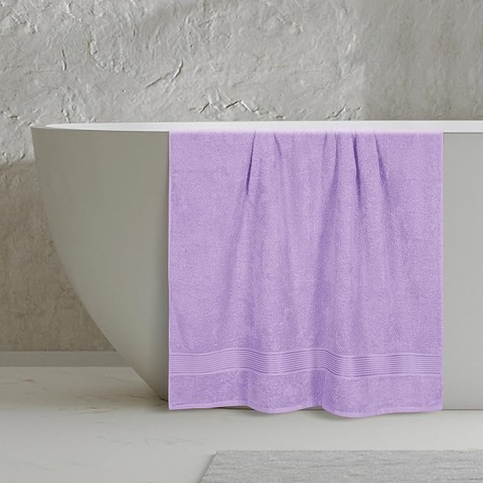 Belizzi Home Cotton 2 Pack Oversized Bath Sheet 35x70, Large Bath Sheet, Ultra Soft, Absorbent, Compact, Eco-Friendly, Recyclable, Quick Drying and Lightweight Towel - Purple