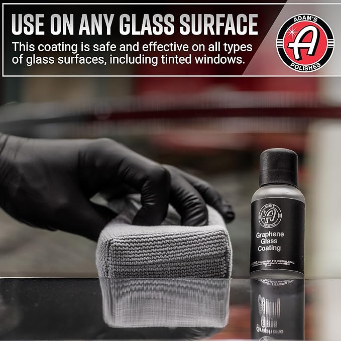 Adam's Polishes Graphene Glass Coating (30ml) - Advanced Rain Windshield Water Repellent for Cars, Shower Doors Mirrors and Other Glass Surfaces | Long Lasting Hydrophobic Graphene Ceramic Coating