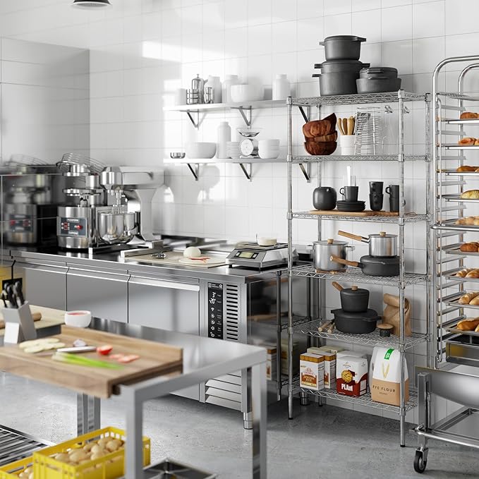 14" Deep x 30" Wide x 74" Height Wire Shelving Kit | 6-Tier | NSF Commercial Storage Rack Unit
