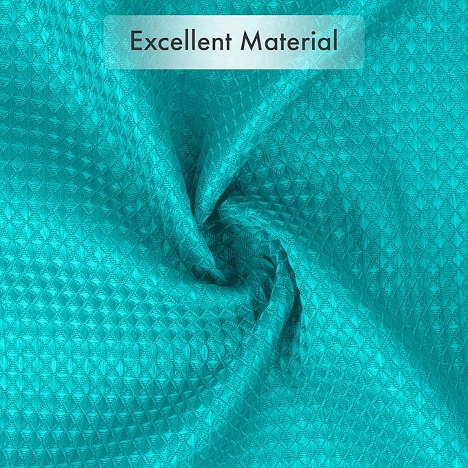 AmazerBath Teal Shower Curtain Waffle Textured, Turquoise Shower Curtains for Bathroom, Thick Fabric Heavy Duty 240GSM, Hotel Quality Bathroom Shower Curtains, Premium Polyester, 72 x 72 Inches