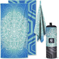 VENTURE 4TH Microfiber Beach Towel: Quick-Dry, Compact, Sand-Free, Absorbent, Sandproof and Lightweight - Perfect for Camping, Beach, and Roadtrips (Blue Mandala Design | 35x78 inches)