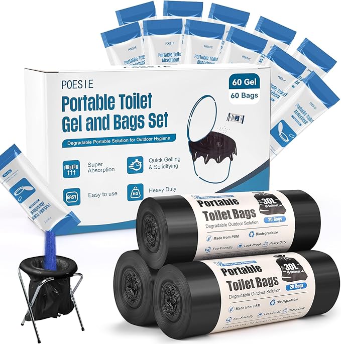 Poesie Poo Absorbent Gel Powder for Portable Toilet Camping Hiking Outdoor Portable Potty Resolution