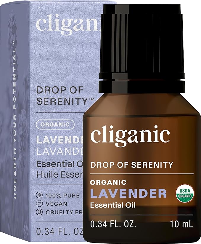 Cliganic Organic Lavender Essential Oil - 100% Pure Natural Undiluted, for Aromatherapy Diffuser | Non-GMO Verified (Packaging May Vary)