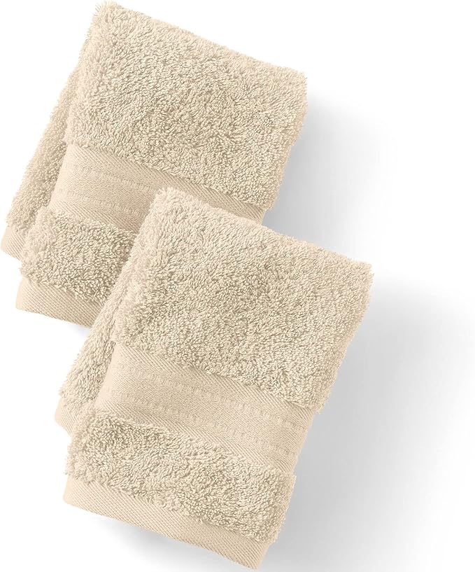 Lands' End Supima Towel Dark Sand Washcloth Set