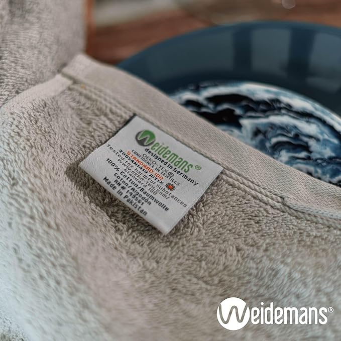 100% Cotton Washcloths Set 13” x 13” | Silver Towels | Set of 12 Ultra Soft and Highly Absorbent Washcloths Sets for Bathroom, Gym, Hotel, Spa | Machine Washable Face Towel