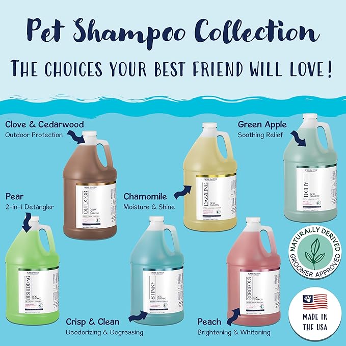 Bobbi Panter Dog Shampoo - Made in USA - All Natural Formula for Deep Nourishing and Cleasing - Concentrated 20:1 for Professional Groomers - Light Chamomile Scent, 1 Gallon