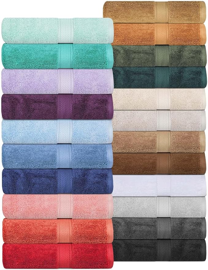 Superior Egyptian Cotton Pile 3 Piece Towel Set, Includes 1 Bath, 1 Hand, 1 Face Towel/Washcloth, Ultra Soft Luxury Towels, Thick Plush Essentials, Guest Bath, Spa, Hotel Bathroom, Chocolate