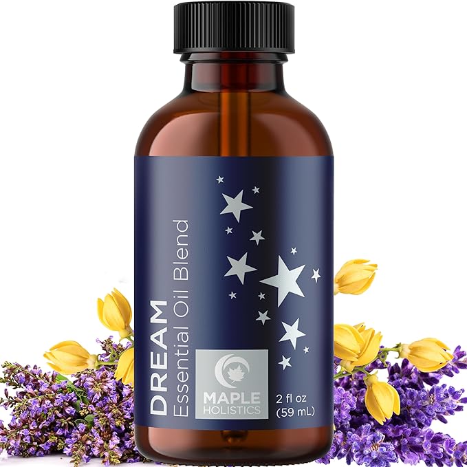 Sleep Essential Oil Blend for Diffuser - Dream Essential Oils for Diffusers Aromatherapy and Relaxation with Clary Sage Ylang-Ylang Roman Chamomile and Lavender for Sleep Time Support (2 Fl Oz)