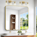 BONEWEI Gold Bathroom Mirror,48x48 inch Wall Mirror for Bathroom Wall Mounted,Round Rectangle Mirror for Bathroom Over Sink,Modern Frame for Home Decor Living Room,Bedroom Entryway,Horizontal/Vertical