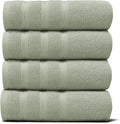 Hearth & Harbor Luxury Hand Towels - 100% Ring Spun Cotton Hand Towels for Bathroom, Shower, Spa, Soft & Absorbent Towels, 4 Piece Set, Sage Green