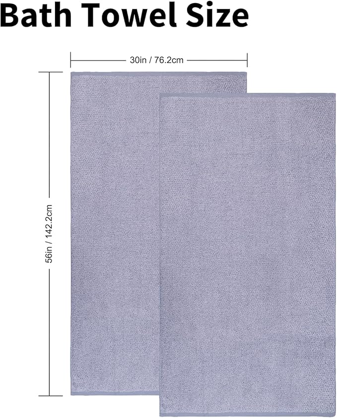 Everplush Diamond Collection Oversized Bath Towel – 2 Pieces, Super Soft & Highly Absorbent, Quick-Drying & Extra Large. Perfect for Bathroom, Pool, Swimming Use.(Dusk, 30" x 56" 2PK)