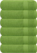 GLAMBURG Ultra Soft 6-Piece Hand Towel Set 16x28-100% Ringspun Cotton - Durable & Highly Absorbent Hand Towels - Ideal for use in Bathroom, Kitchen, Gym, Spa & General Cleaning - Kiwi Green