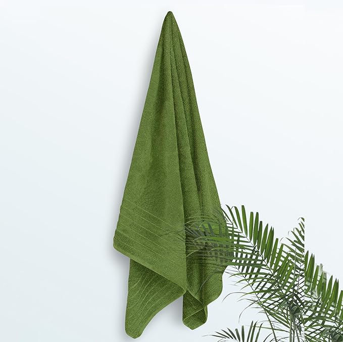 Tens Towels Pack of 1 Jumbo Bath Sheet 40 x 80 Inches, Extra Large & Light Weight, Quicker to Dry, 100% Cotton, Super Soft & Absorbent, Perfect to Wrap Yourself in, Green