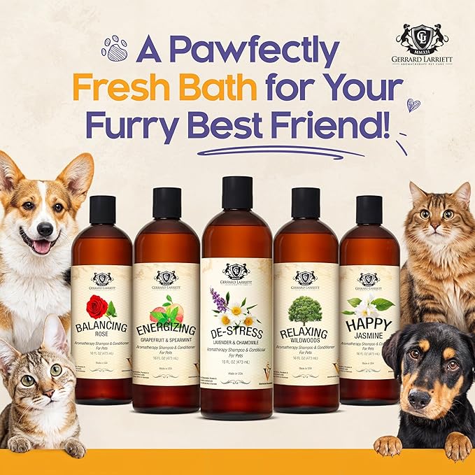 Dog Shampoo and Conditioner De-Stress Lavender & Chamomile 16 Fl Oz Dog Shampoo Itchy Skin Relief Hypoallergenic Aromatherapy Dog Shampoo for Smelly Dogs with Aloe Vera & Oatmeal by Gerrard Larriett